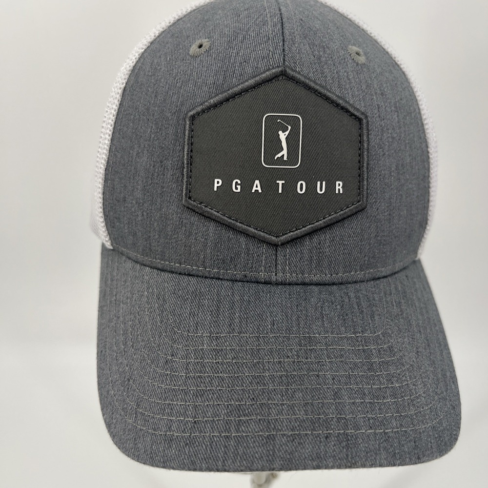 NEW PGA TOUR Gray White Hat Snapback Pro Series Golf Cap